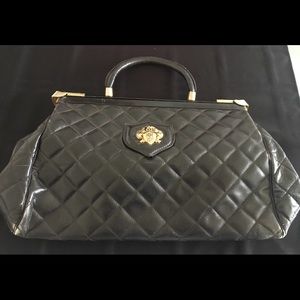 COPY - Vintage black quilted leather Doctor style…